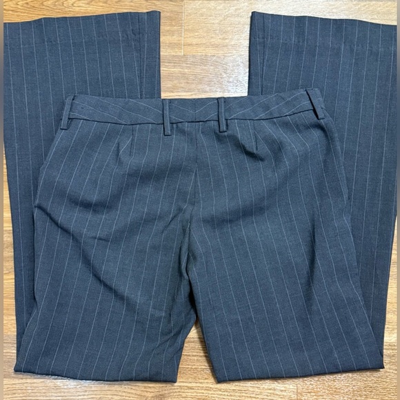 Express pinstripe y2k gray drew fit low rise flare leg pants career preppy 29 EC - Picture 8 of 10